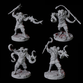 Four Sky Kraken Acolytes Miniature for Dungeons and Dragons, Pathfinder or other TTRPGs