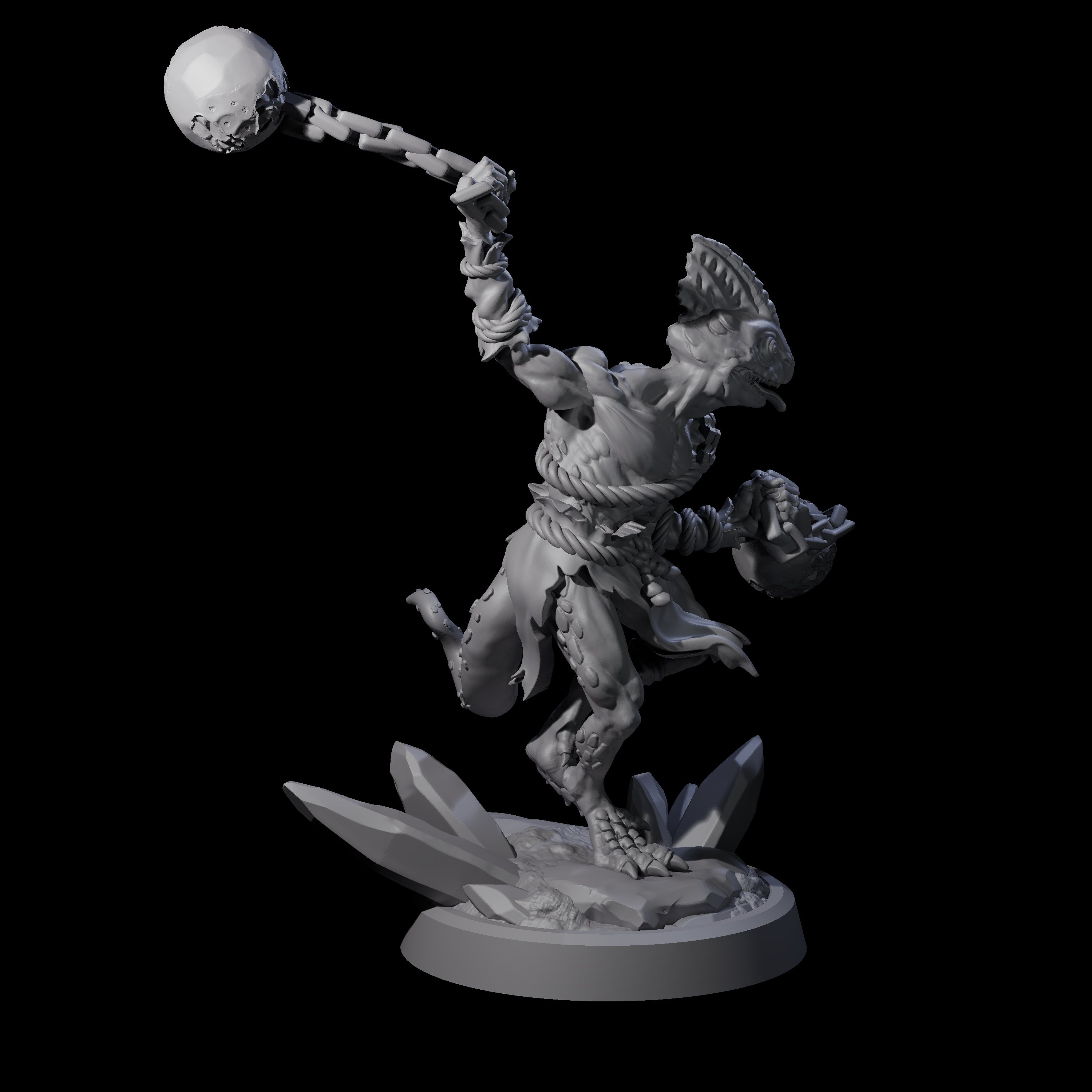 Four Slimy Troglodyte Cultists Miniature for Dungeons and Dragons, Pathfinder or other TTRPGs