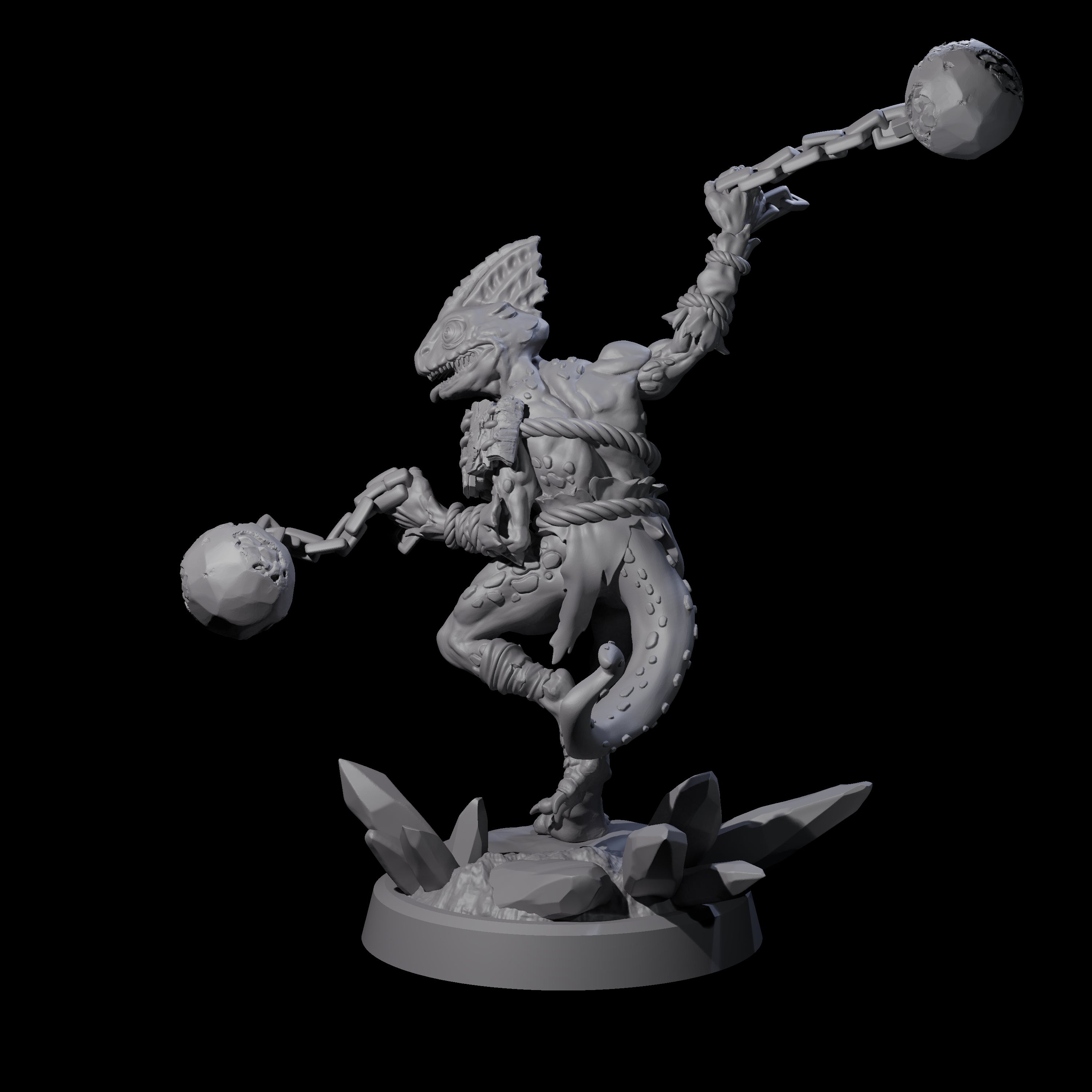Four Slimy Troglodyte Cultists Miniature for Dungeons and Dragons, Pathfinder or other TTRPGs