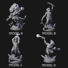 Four Slimy Troglodyte Cultists Miniature for Dungeons and Dragons, Pathfinder or other TTRPGs