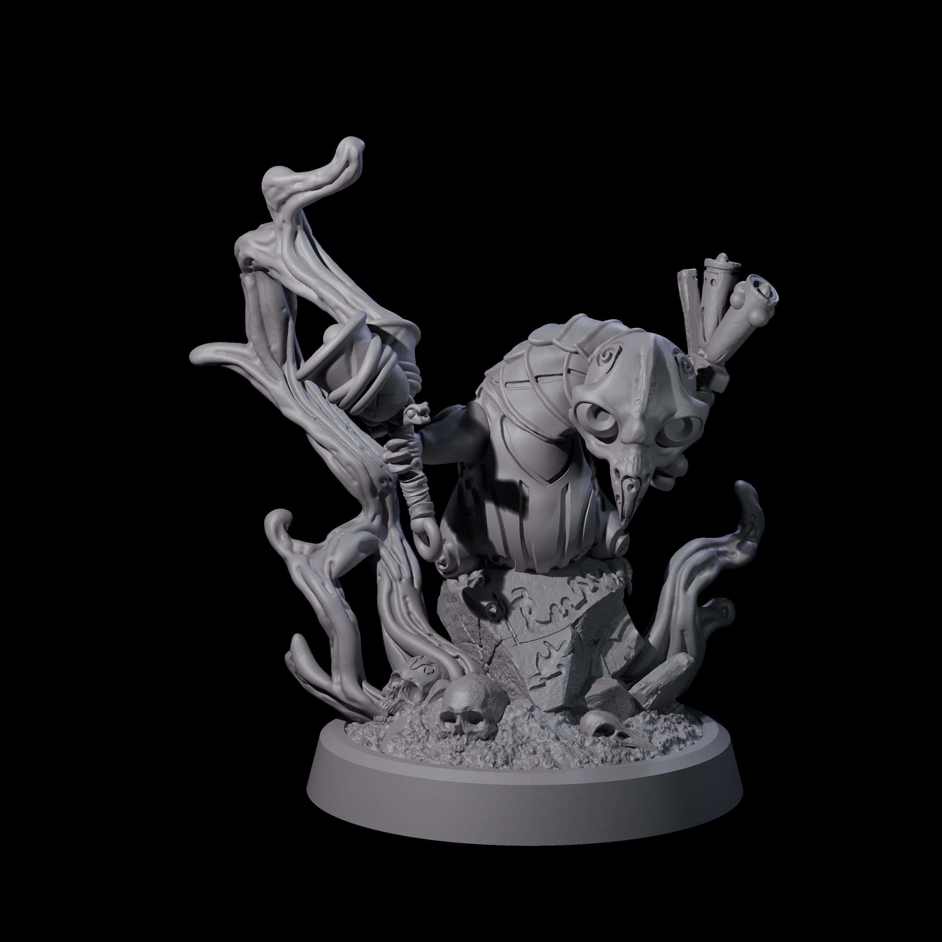 Four Small Owl-like Kenku Shamans Miniature for Dungeons and Dragons, Pathfinder or other TTRPGs