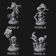 Four Small Owl-like Kenku Shamans Miniature for Dungeons and Dragons, Pathfinder or other TTRPGs