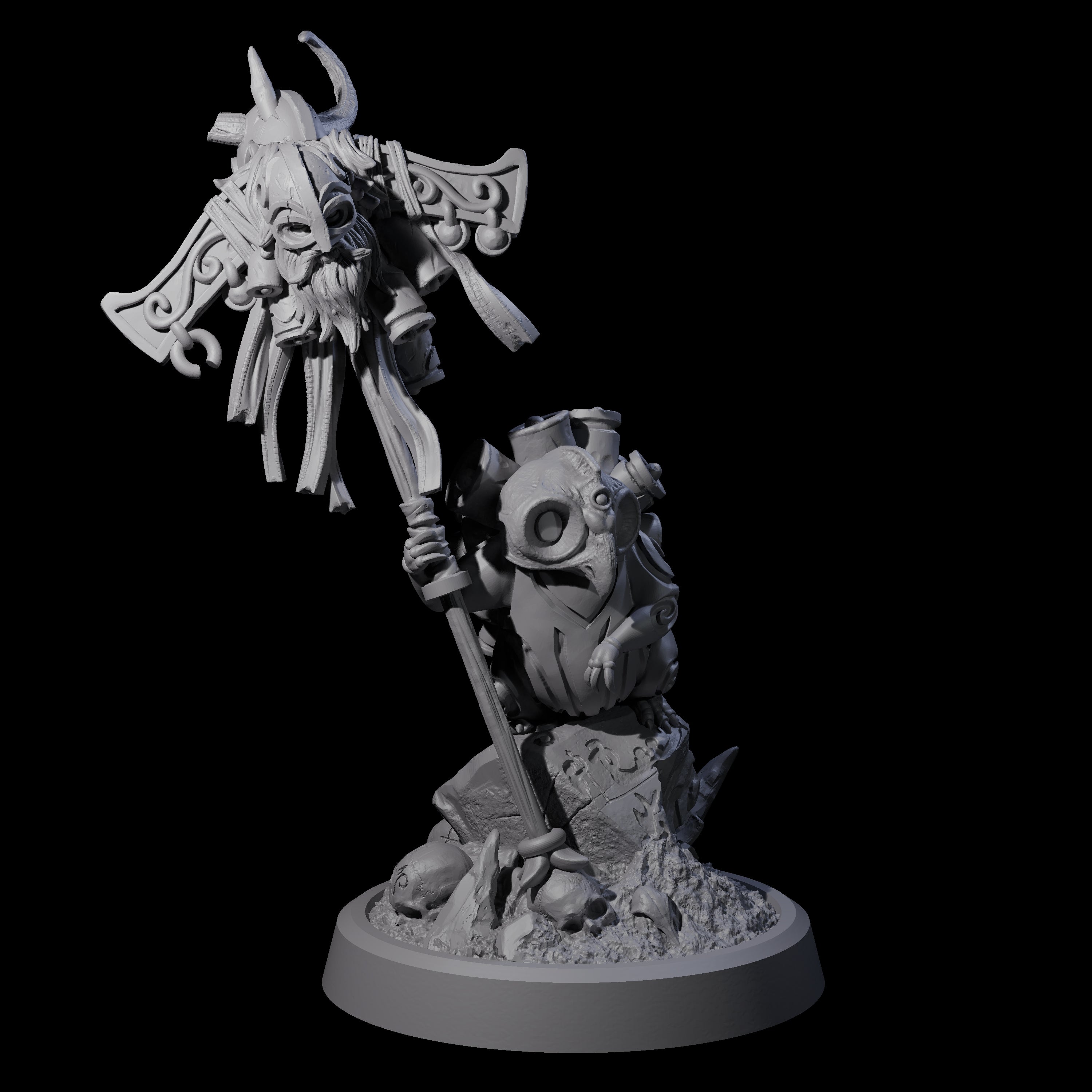 Four Small Owl-like Kenku Shamans Miniature for Dungeons and Dragons, Pathfinder or other TTRPGs