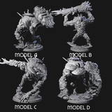 Four Smashing Myconid Brutes Miniature for Dungeons and Dragons, Pathfinder or other TTRPGs