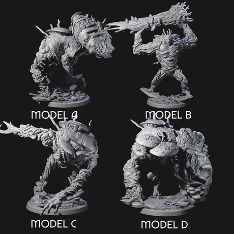 Four Smashing Myconid Brutes Miniature for Dungeons and Dragons, Pathfinder or other TTRPGs