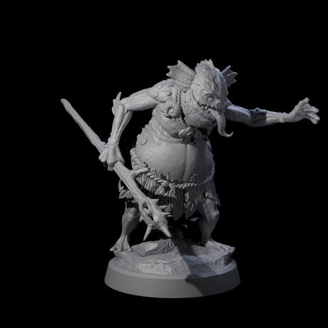Four Smelly Kua-Toa Mystics Miniature for Dungeons and Dragons, Pathfinder or other TTRPGs