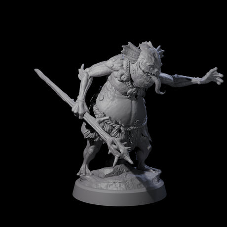 Four Smelly Kua-Toa Mystics Miniature for Dungeons and Dragons, Pathfinder or other TTRPGs