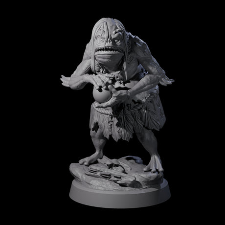 Four Smelly Kua-Toa Mystics Miniature for Dungeons and Dragons, Pathfinder or other TTRPGs