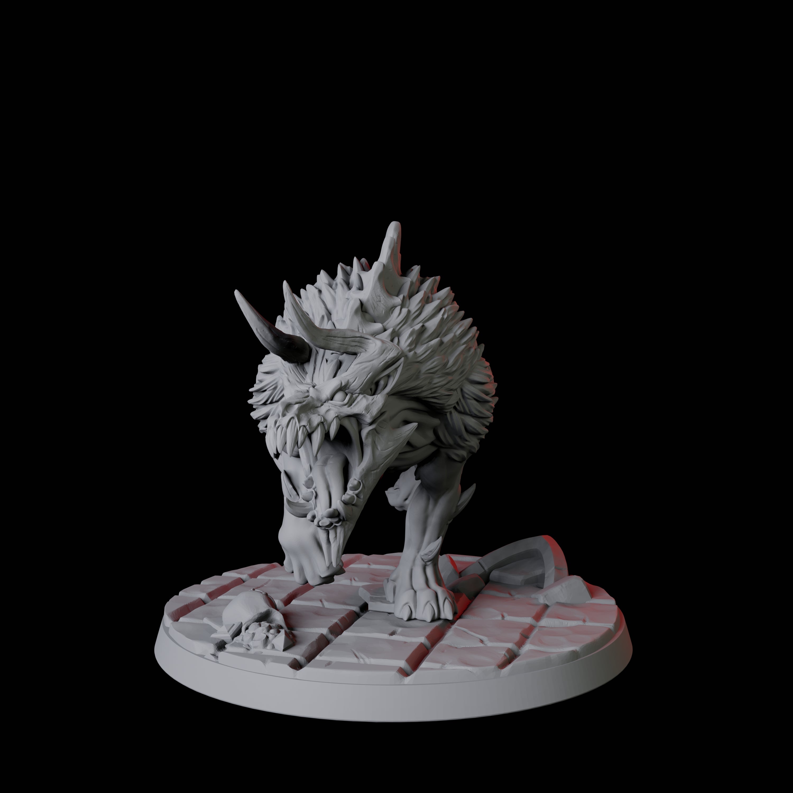 Four Smoking Hell Hounds Miniature for Dungeons and Dragons, Pathfinder or other TTRPGs