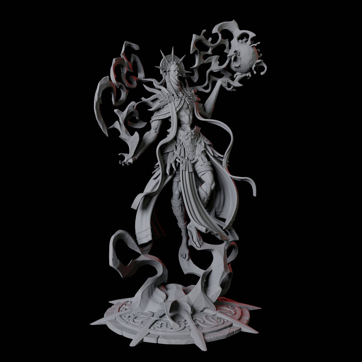 Four Sparking Celestial Mages Miniature for Dungeons and Dragons, Pathfinder or other TTRPGs