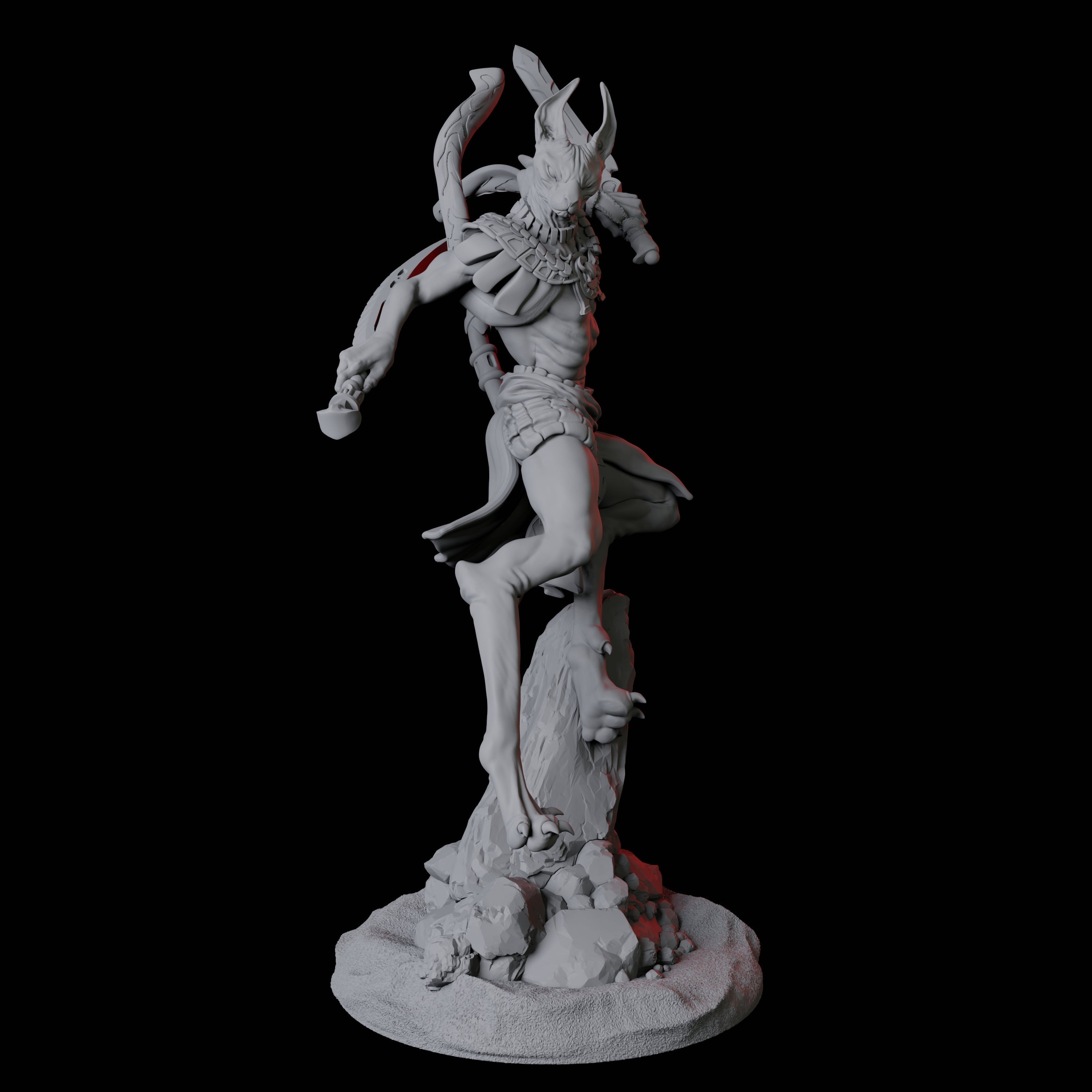 Four Sphinx Tabaxi Warriors Miniature for Dungeons and Dragons, Pathfinder or other TTRPGs