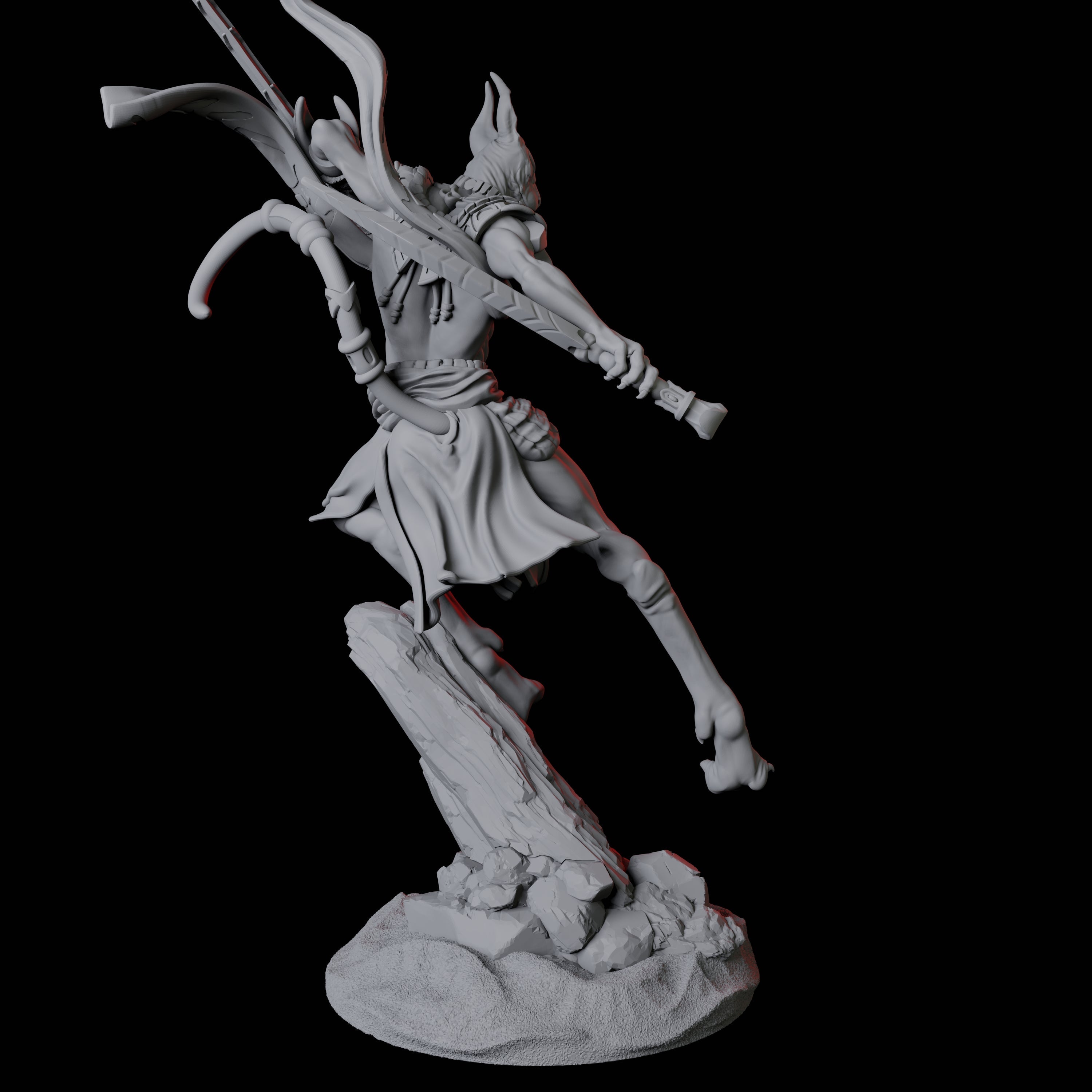 Four Sphinx Tabaxi Warriors Miniature for Dungeons and Dragons, Pathfinder or other TTRPGs