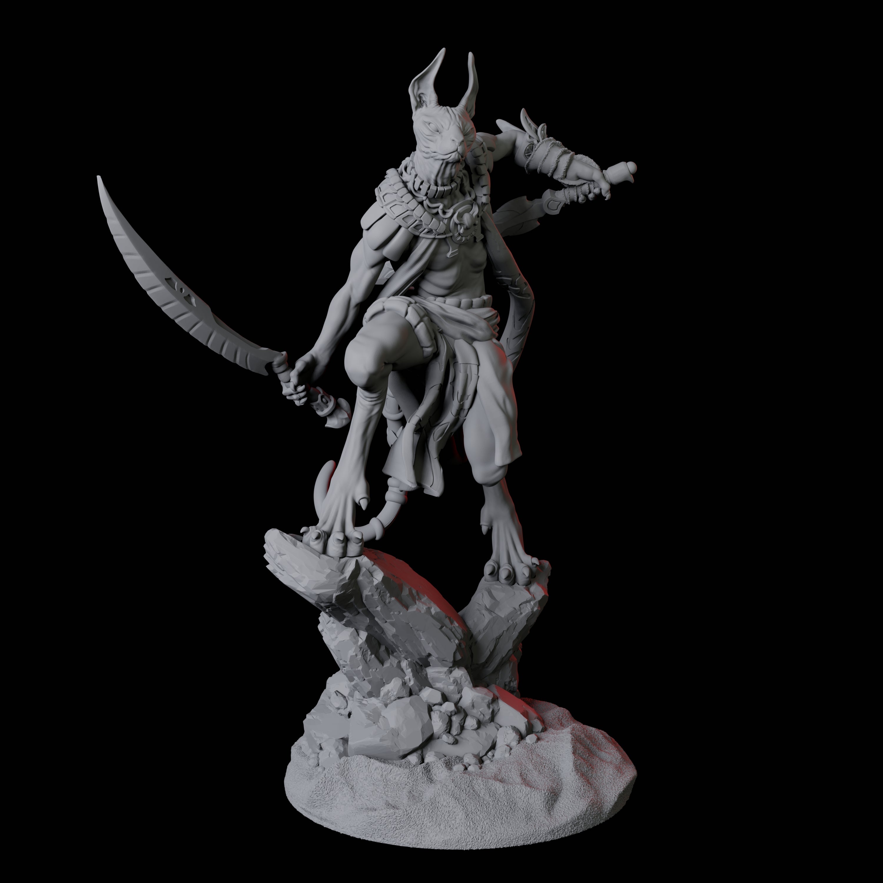 Four Sphinx Tabaxi Warriors Miniature for Dungeons and Dragons, Pathfinder or other TTRPGs