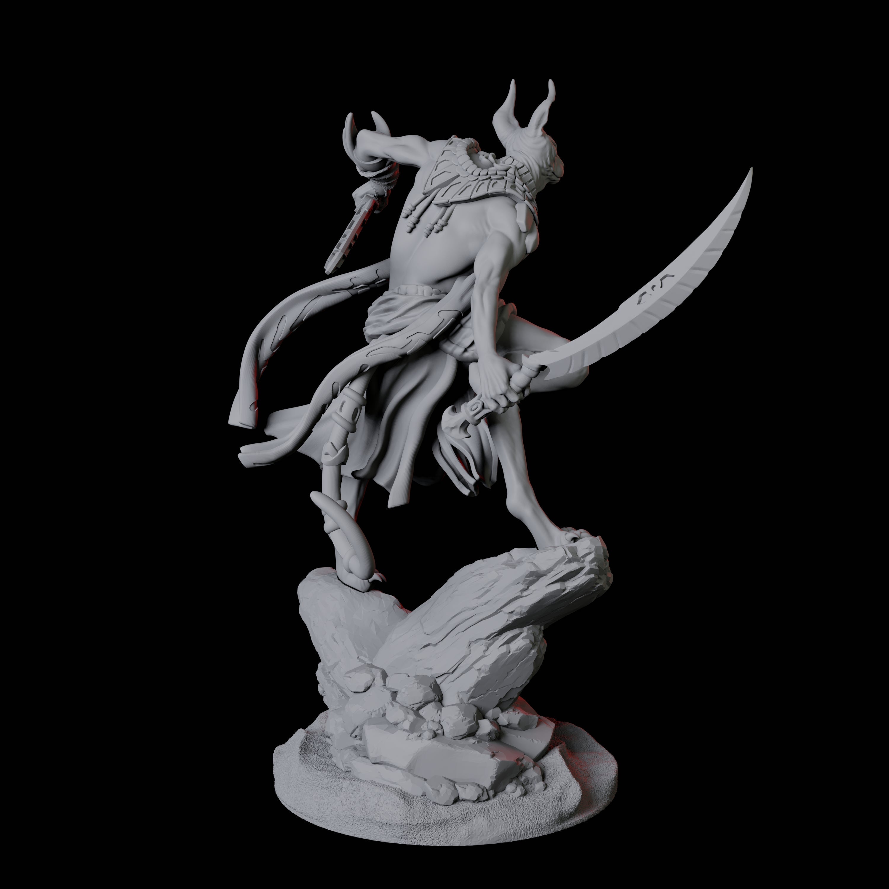 Four Sphinx Tabaxi Warriors Miniature for Dungeons and Dragons, Pathfinder or other TTRPGs