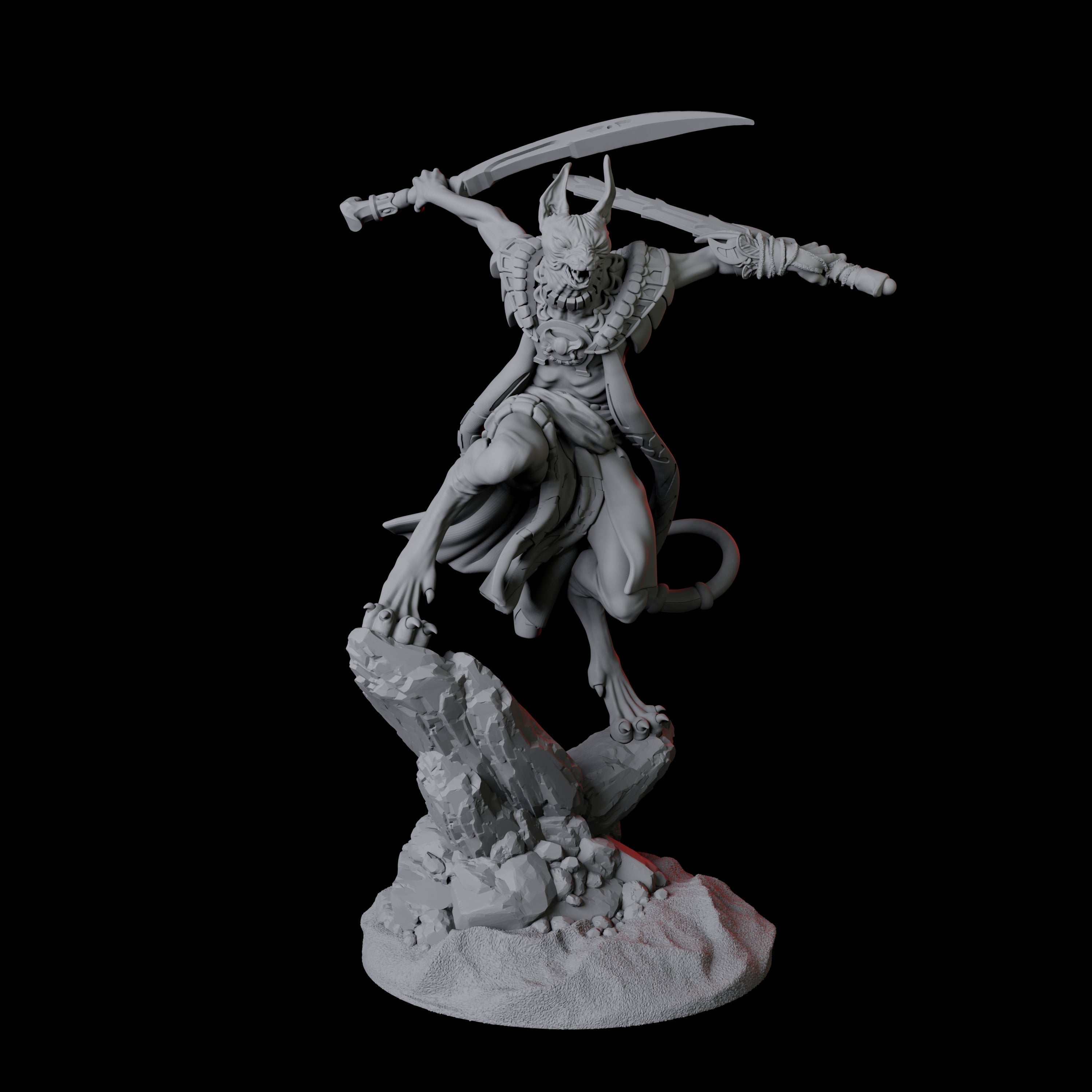 Four Sphinx Tabaxi Warriors Miniature for Dungeons and Dragons, Pathfinder or other TTRPGs