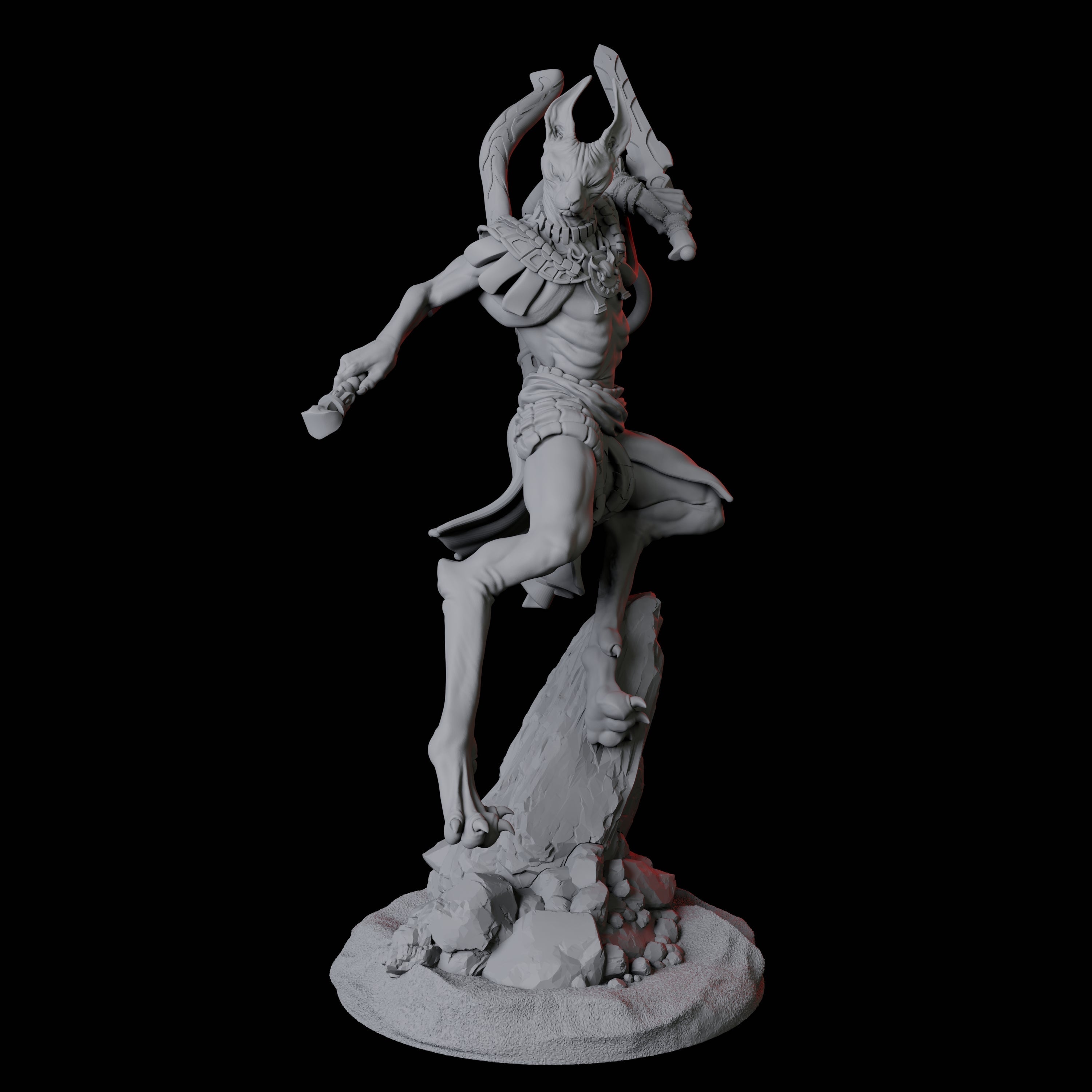 Four Sphinx Tabaxi Warriors Miniature for Dungeons and Dragons, Pathfinder or other TTRPGs