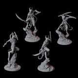 Four Sphinx Tabaxi Warriors Miniature for Dungeons and Dragons, Pathfinder or other TTRPGs