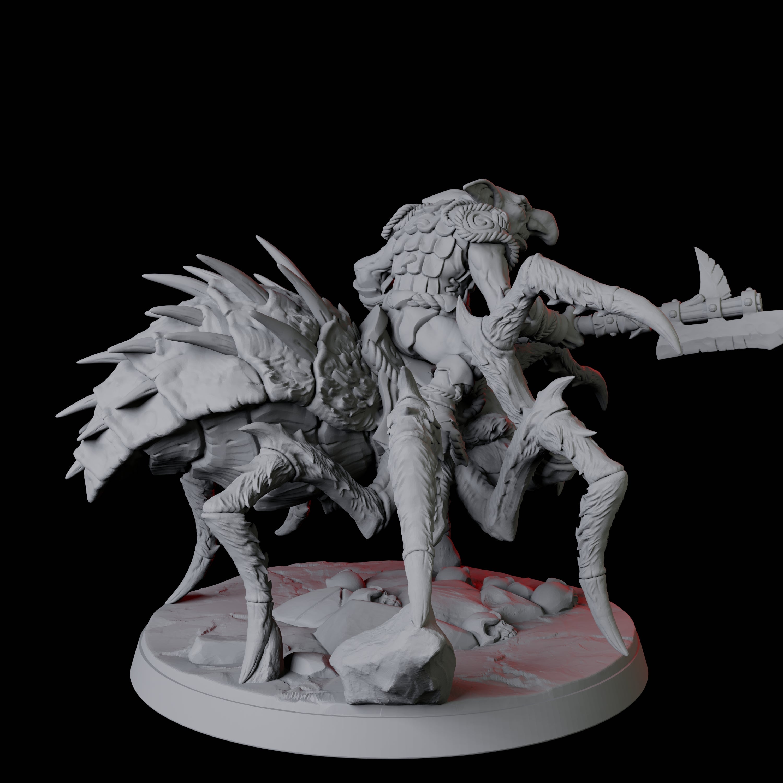 Four Spider Mounted Goblin Riders Miniature for Dungeons and Dragons, Pathfinder or other TTRPGs