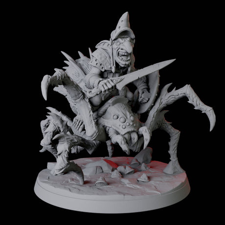 Four Spider Mounted Goblin Riders Miniature for Dungeons and Dragons, Pathfinder or other TTRPGs