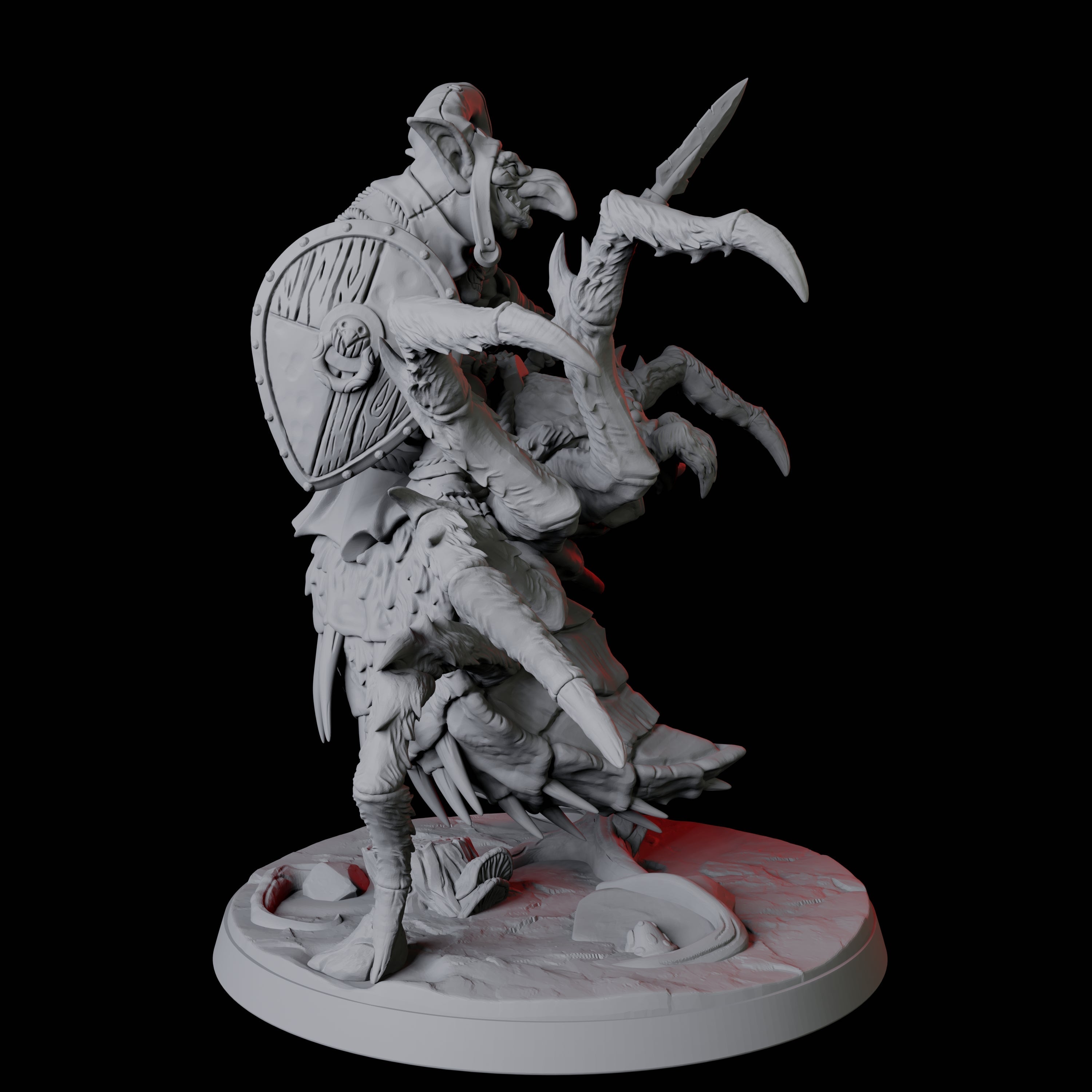 Four Spider Mounted Goblin Riders Miniature for Dungeons and Dragons, Pathfinder or other TTRPGs