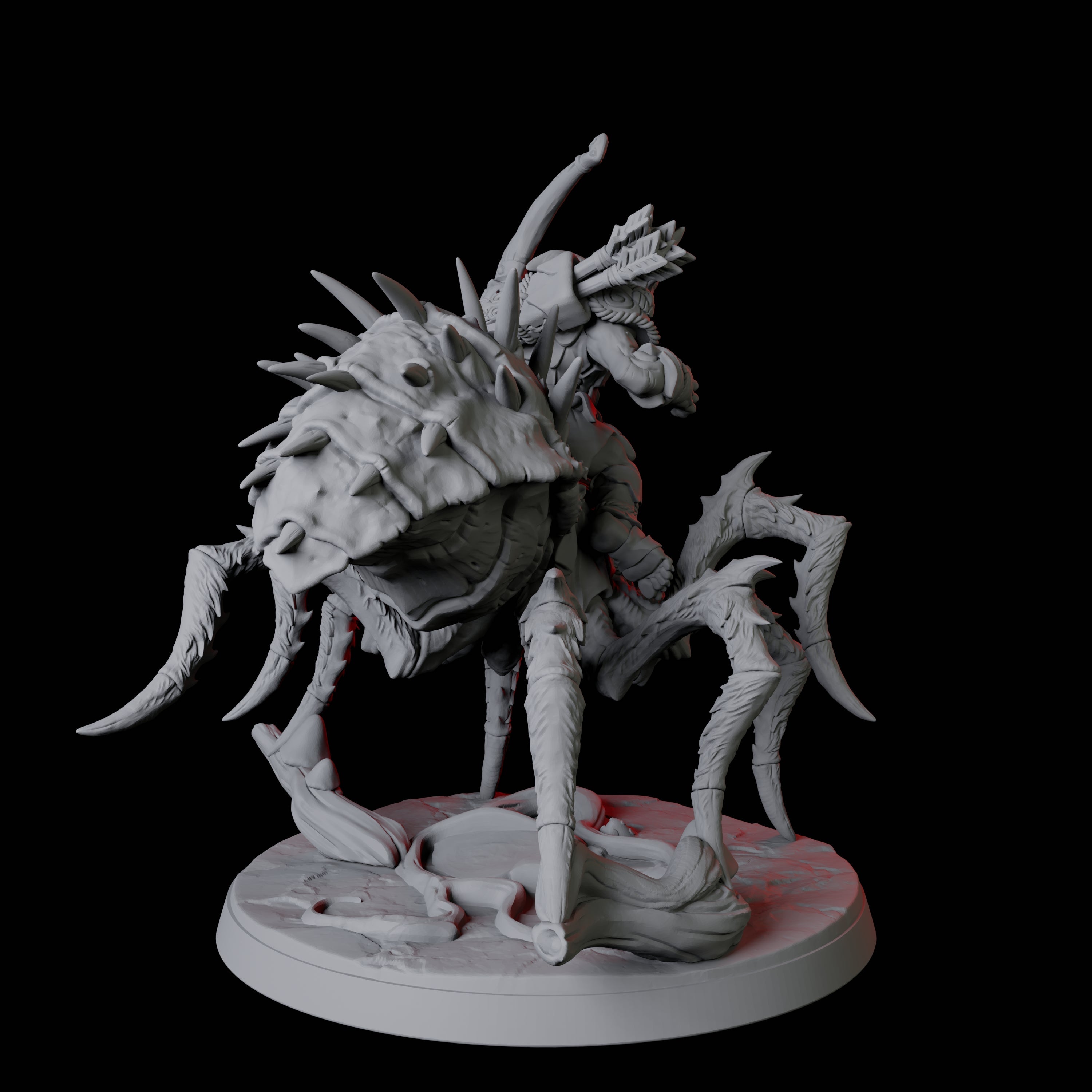 Four Spider Mounted Goblin Riders Miniature for Dungeons and Dragons, Pathfinder or other TTRPGs