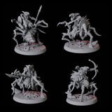Four Spider Mounted Goblin Riders Miniature for Dungeons and Dragons, Pathfinder or other TTRPGs