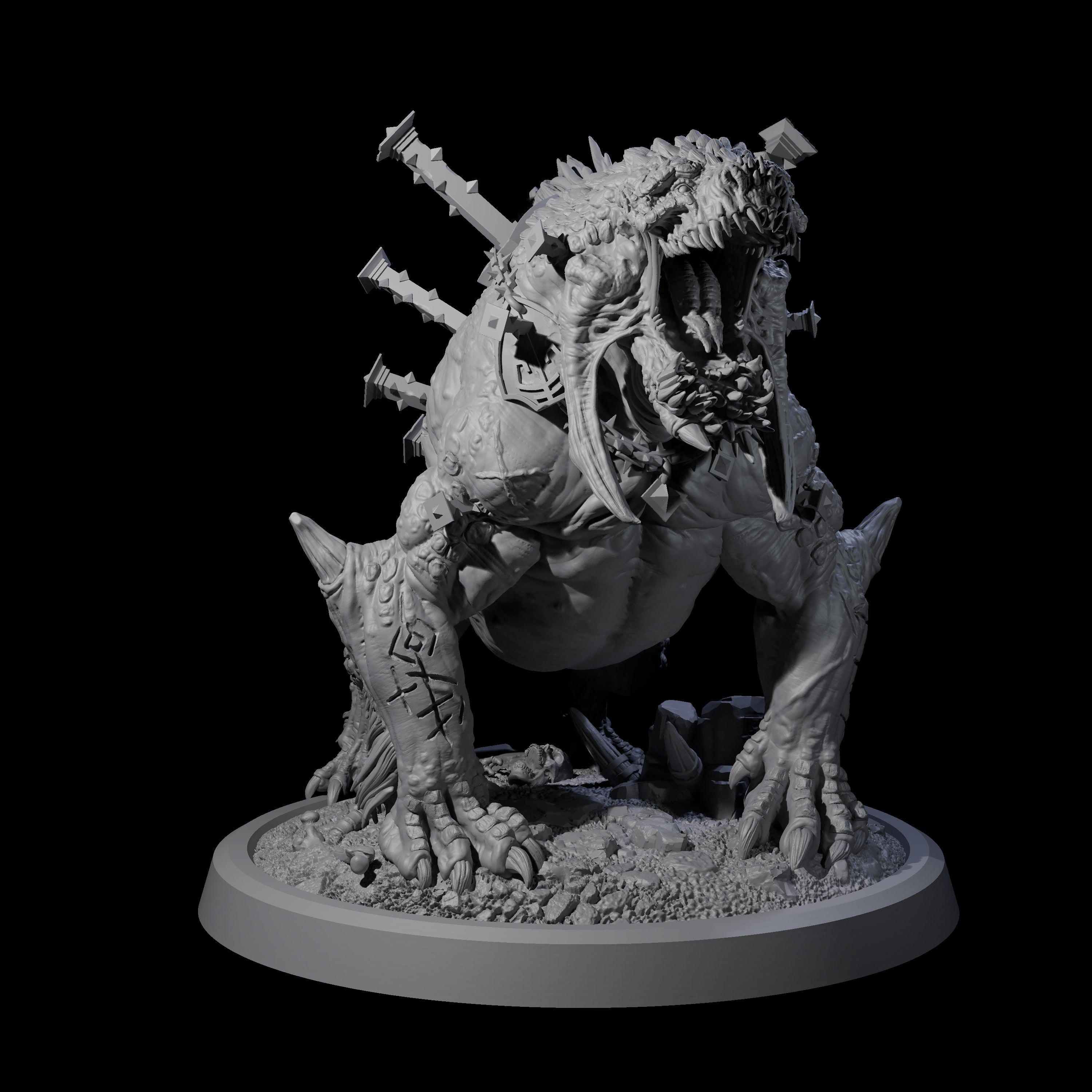 Four Spiked Bulettes Miniature for Dungeons and Dragons, Pathfinder or other TTRPGs