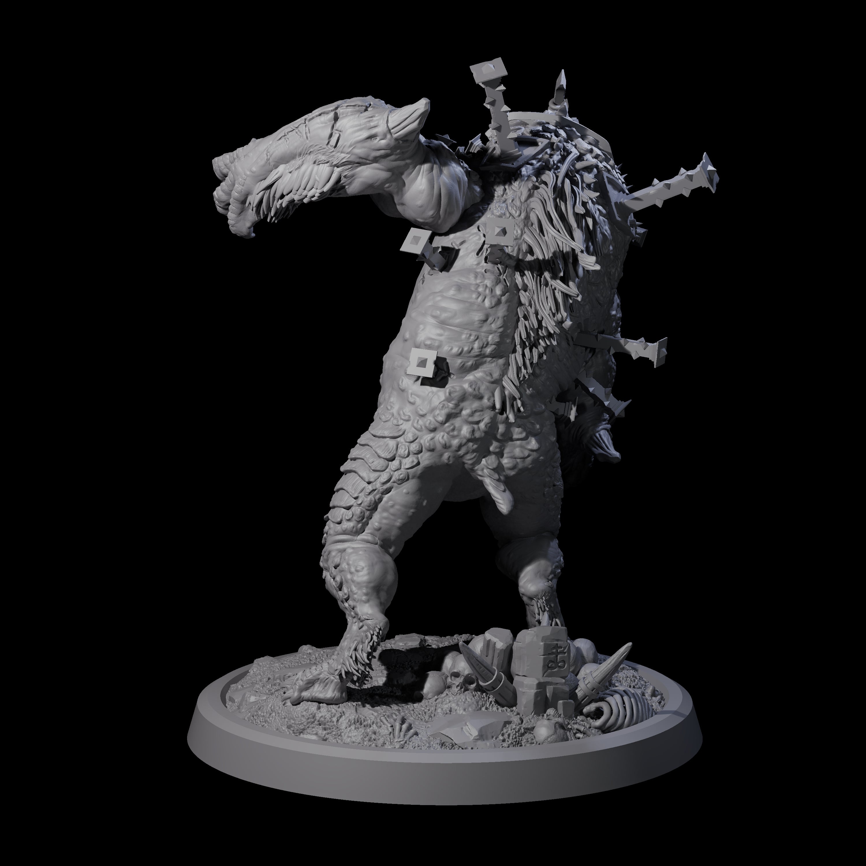 Four Spiked Bulettes Miniature for Dungeons and Dragons, Pathfinder or other TTRPGs