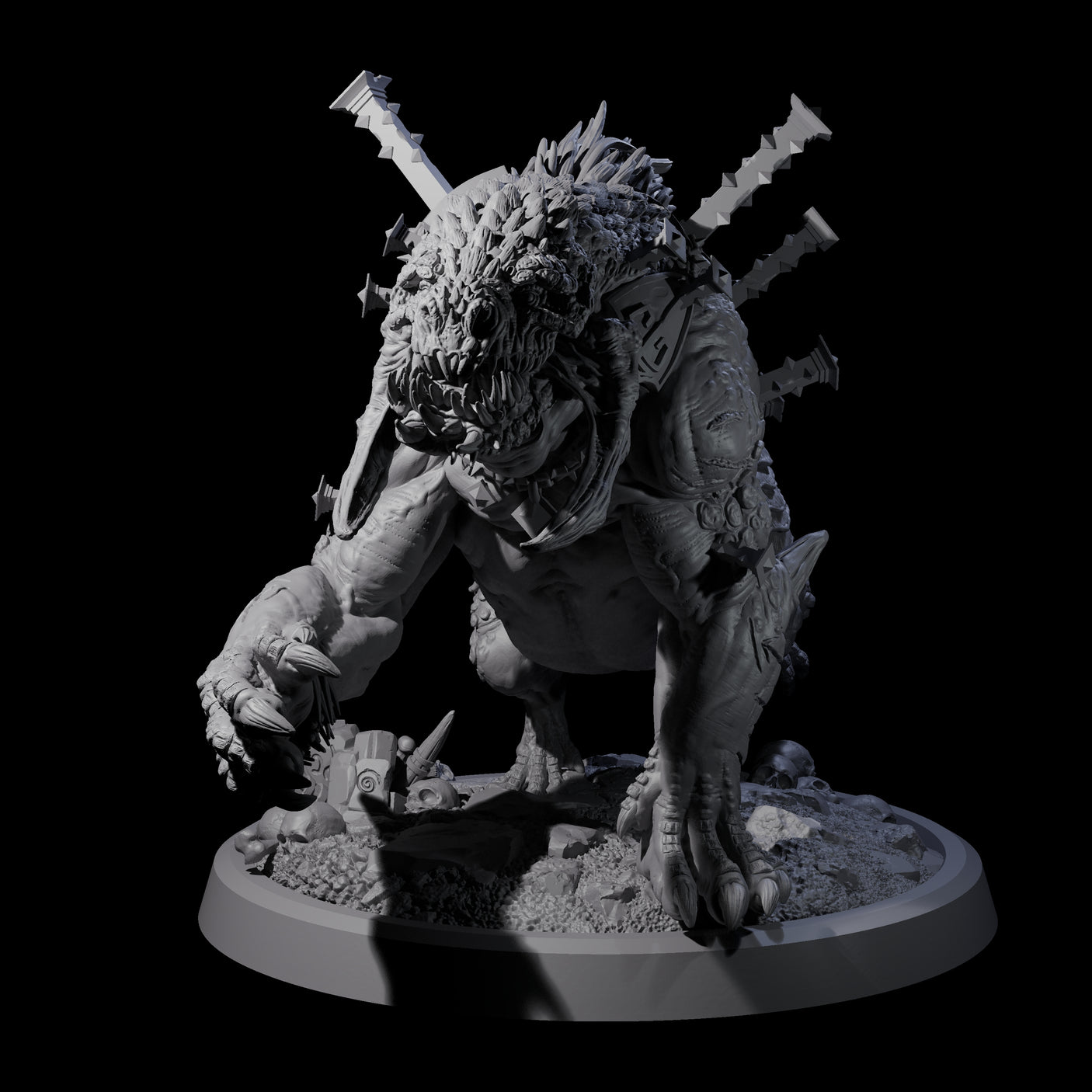 Four Spiked Bulettes Miniature for Dungeons and Dragons, Pathfinder or other TTRPGs