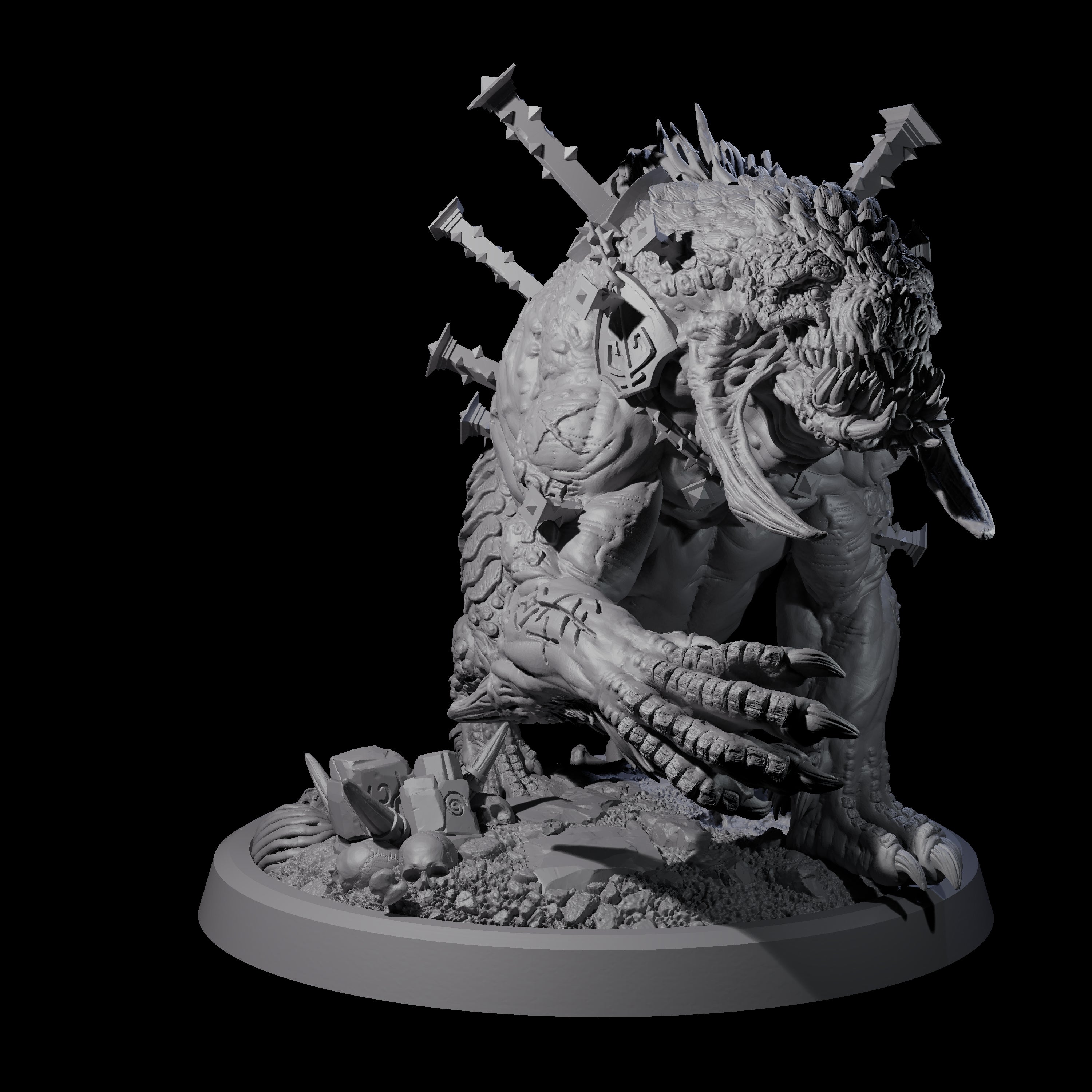 Four Spiked Bulettes Miniature for Dungeons and Dragons, Pathfinder or other TTRPGs