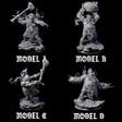 Four Spiky Hill Giant Matrons Miniature for Dungeons and Dragons, Pathfinder or other TTRPGs