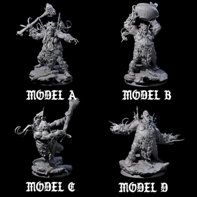 Four Spiky Hill Giant Matrons Miniature for Dungeons and Dragons, Pathfinder or other TTRPGs