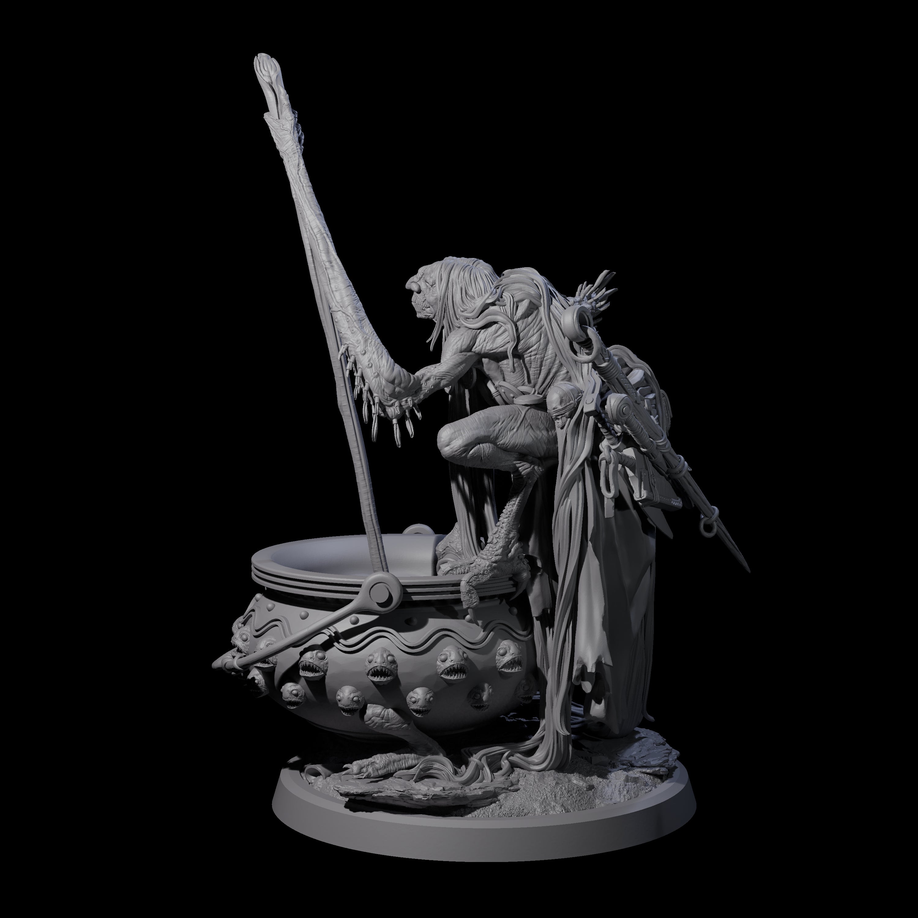 Four Spindly Forest Hags Miniature for Dungeons and Dragons, Pathfinder or other TTRPGs