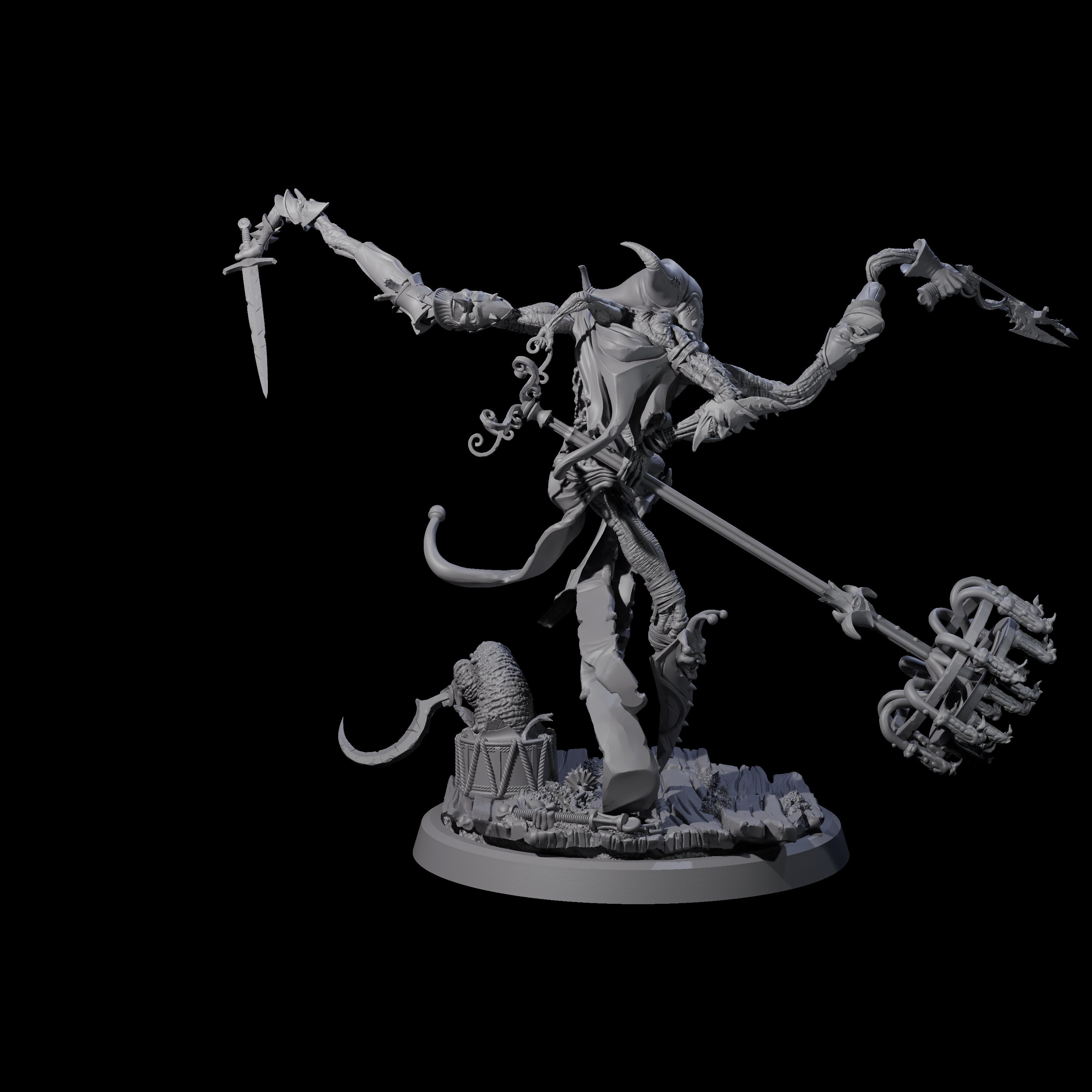 Four Spindly Marilith Assassins Miniature for Dungeons and Dragons, Pathfinder or other TTRPGs