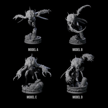 Four Springing Hive Sentinels Miniature for Dungeons and Dragons, Pathfinder or other TTRPGs