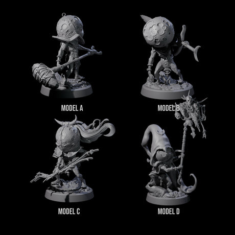 Four Spritely Azata Fighters Miniature for Dungeons and Dragons, Pathfinder or other TTRPGs