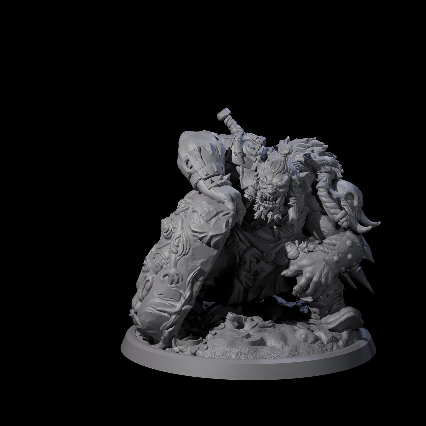 Four Squat Grinning Ogres Miniature for Dungeons and Dragons, Pathfinder or other TTRPGs