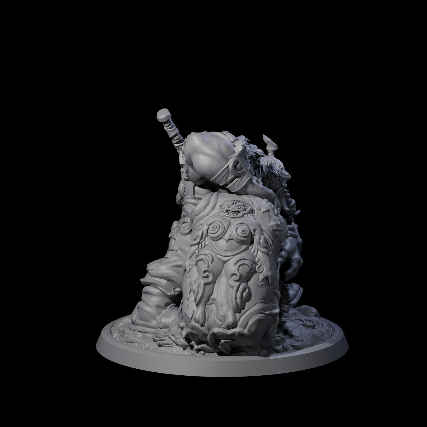Four Squat Grinning Ogres Miniature for Dungeons and Dragons, Pathfinder or other TTRPGs