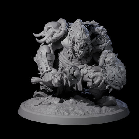 Four Squat Grinning Ogres Miniature for Dungeons and Dragons, Pathfinder or other TTRPGs