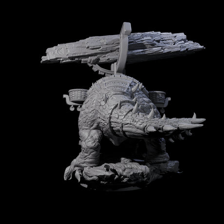 Four Stacked Saurian Siege Beasts Miniature for Dungeons and Dragons, Pathfinder or other TTRPGs