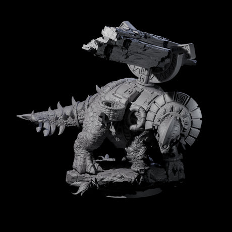 Four Stacked Saurian Siege Beasts Miniature for Dungeons and Dragons, Pathfinder or other TTRPGs