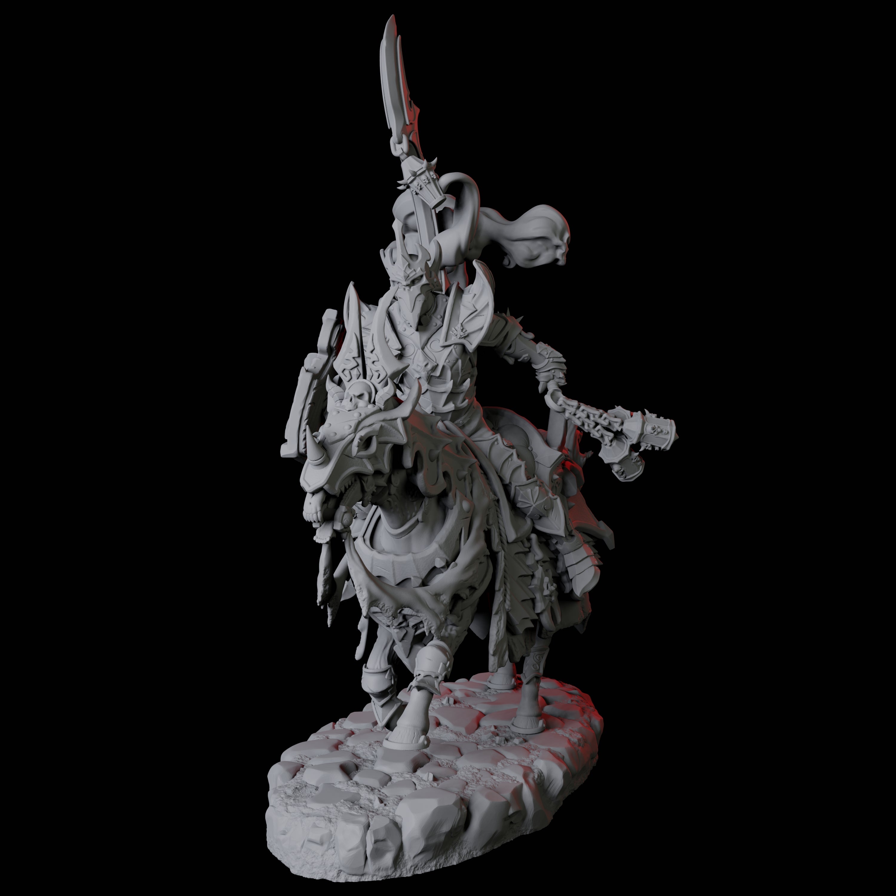 Four Stalking Mounted Revenants Miniature for Dungeons and Dragons, Pathfinder or other TTRPGs