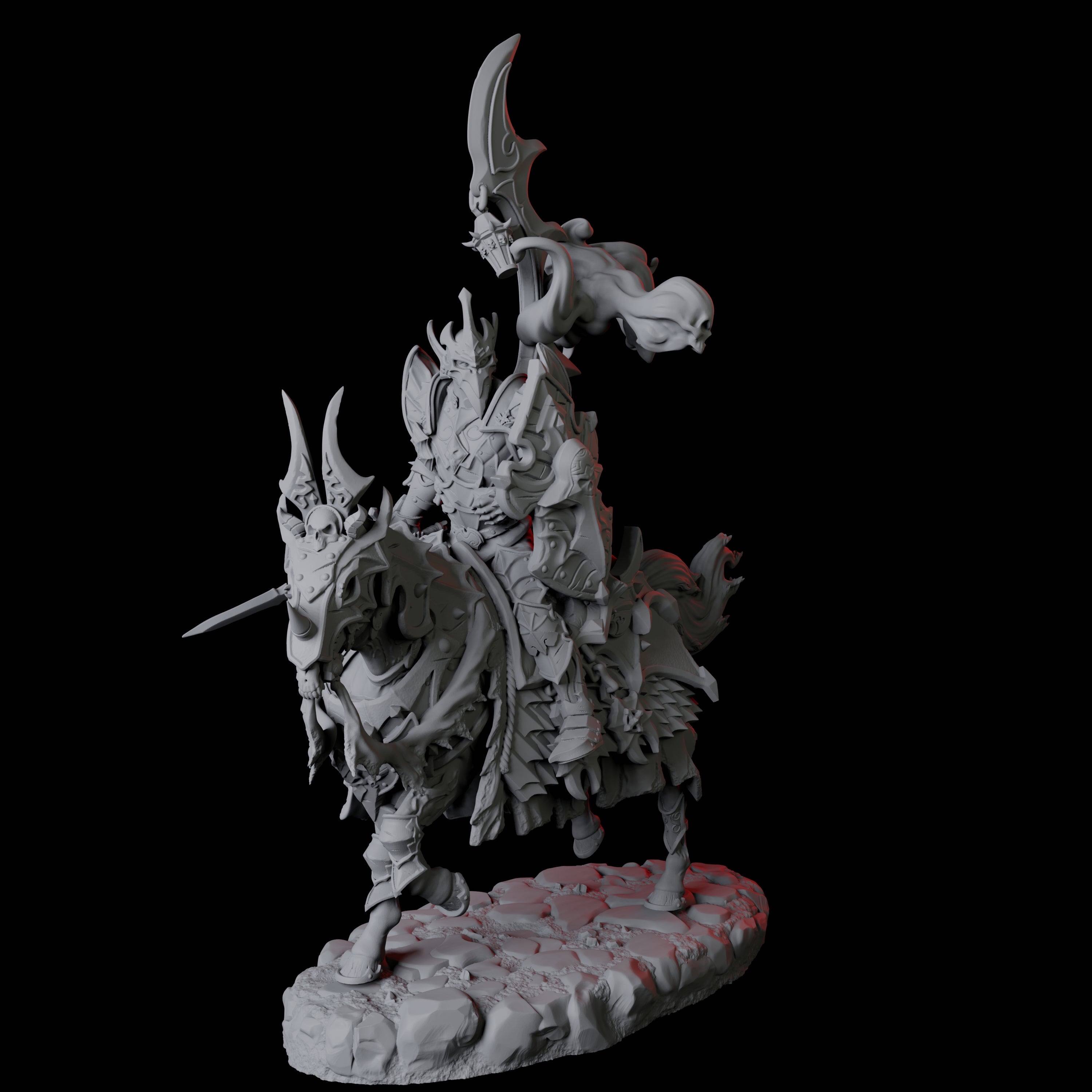 Four Stalking Mounted Revenants Miniature for Dungeons and Dragons, Pathfinder or other TTRPGs