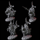 Four Stalking Mounted Revenants Miniature for Dungeons and Dragons, Pathfinder or other TTRPGs