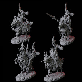 Four Stalking Mounted Revenants Miniature for Dungeons and Dragons, Pathfinder or other TTRPGs