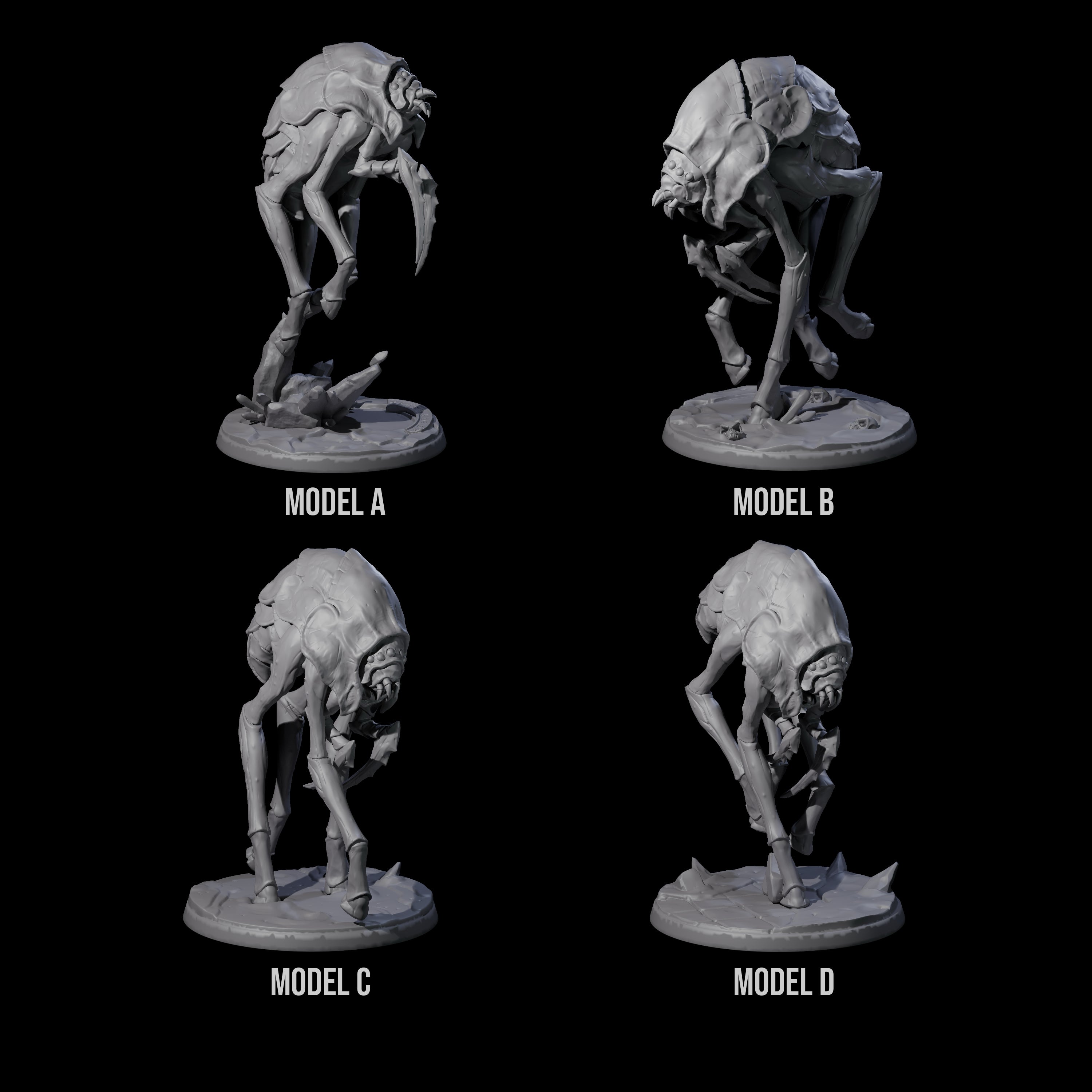 Four Stalking Underdark Ankhegs Miniature for Dungeons and Dragons, Pathfinder or other TTRPGs