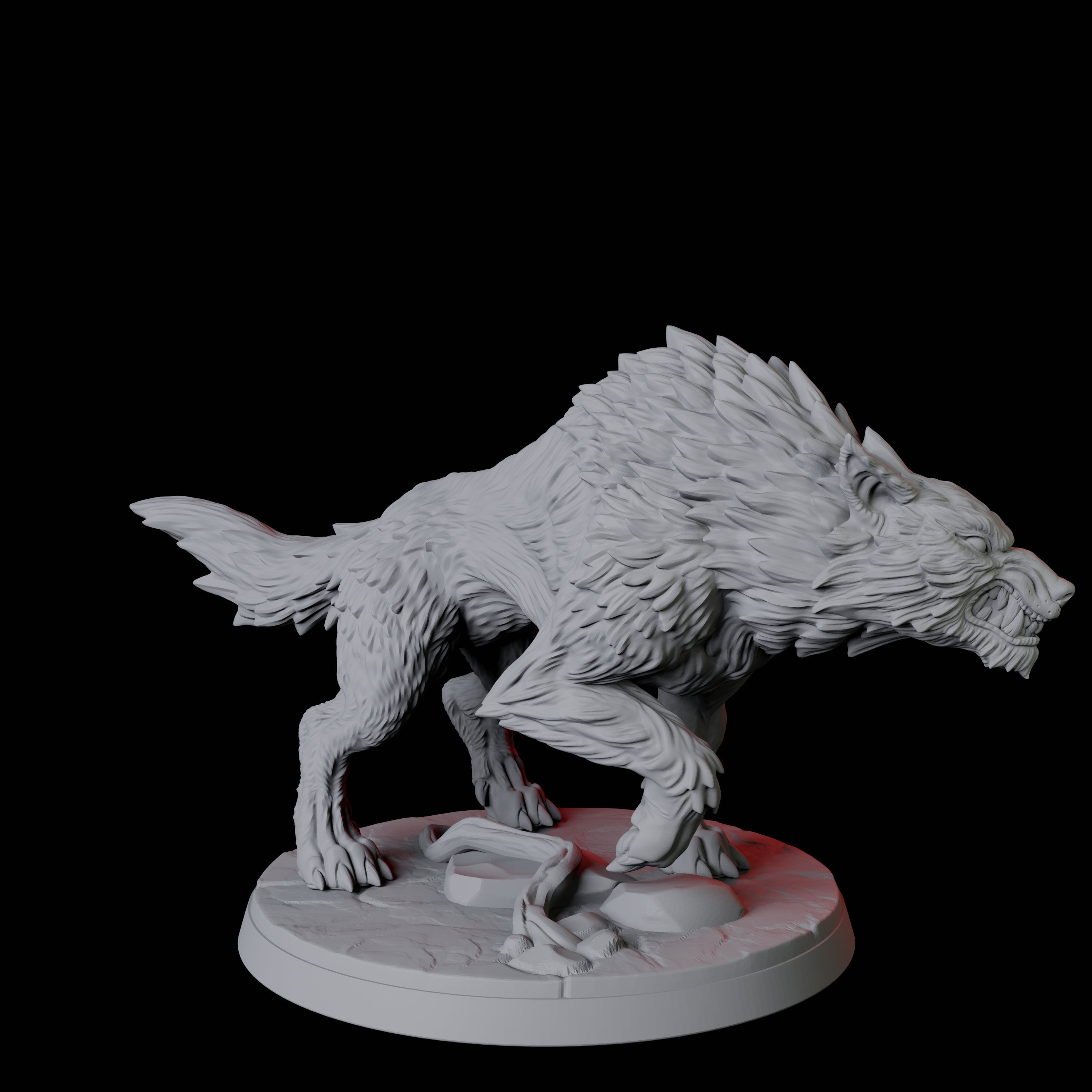 Four Stalking Wolves Miniature for Dungeons and Dragons, Pathfinder or other TTRPGs