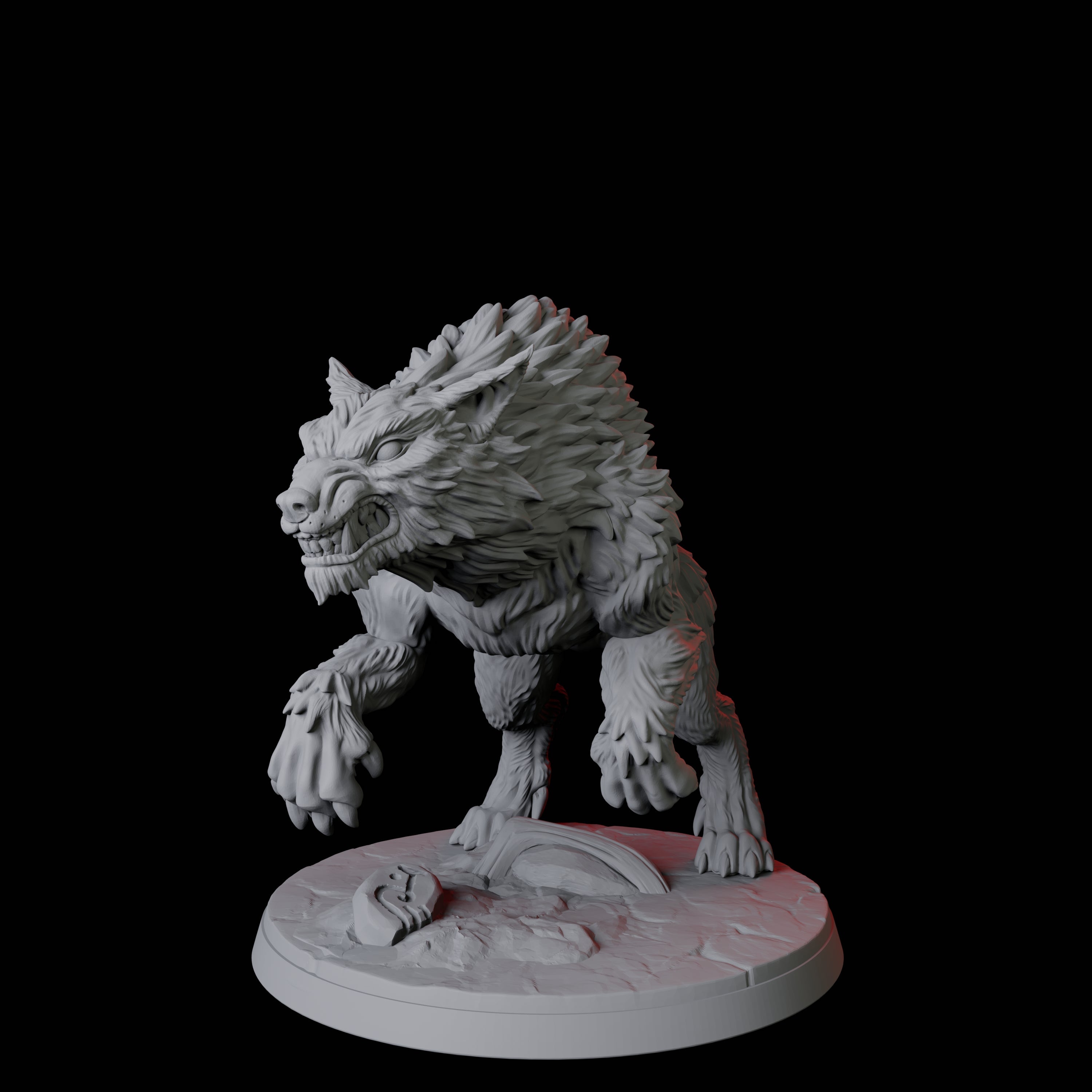 Four Stalking Wolves Miniature for Dungeons and Dragons, Pathfinder or other TTRPGs