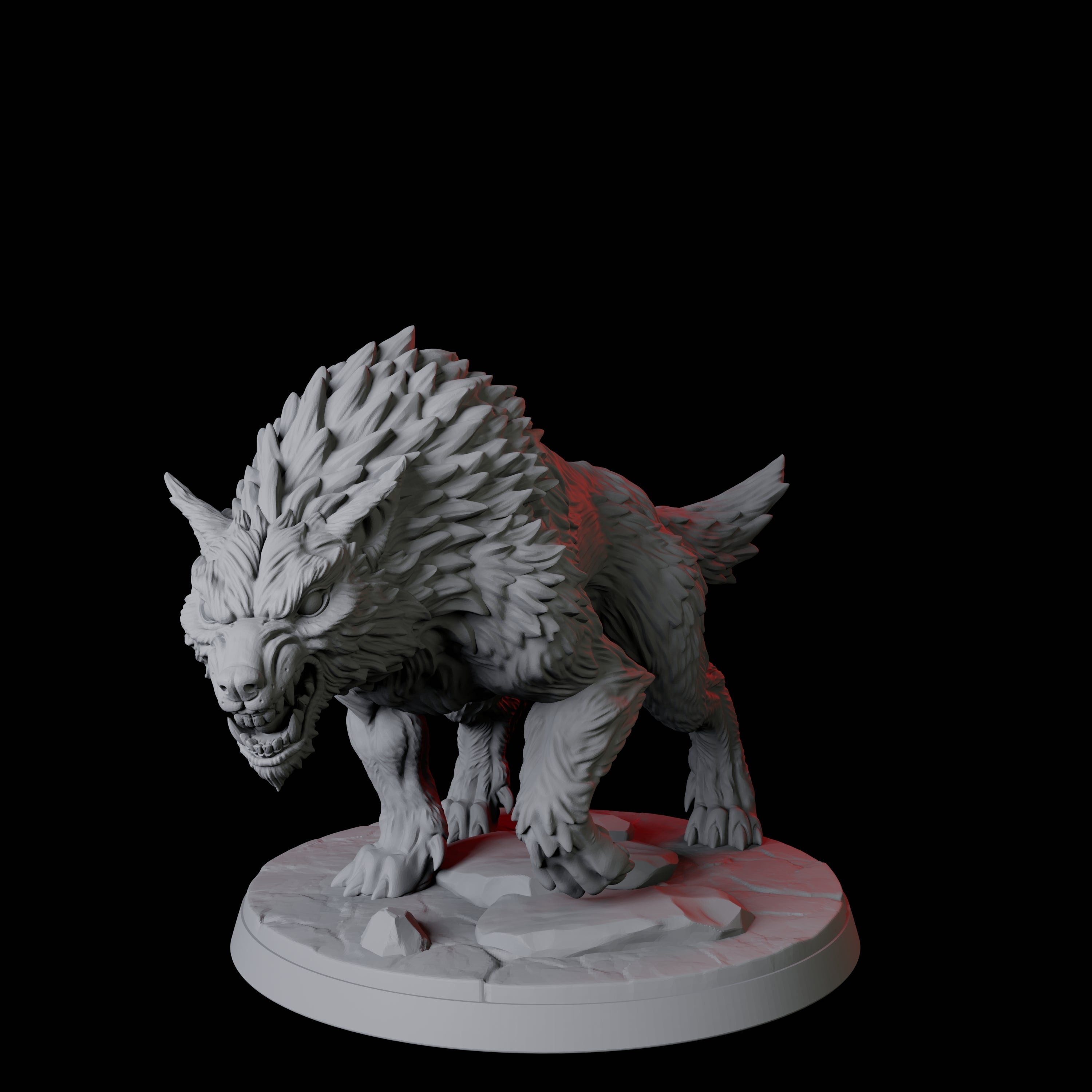 Four Stalking Wolves Miniature for Dungeons and Dragons, Pathfinder or other TTRPGs