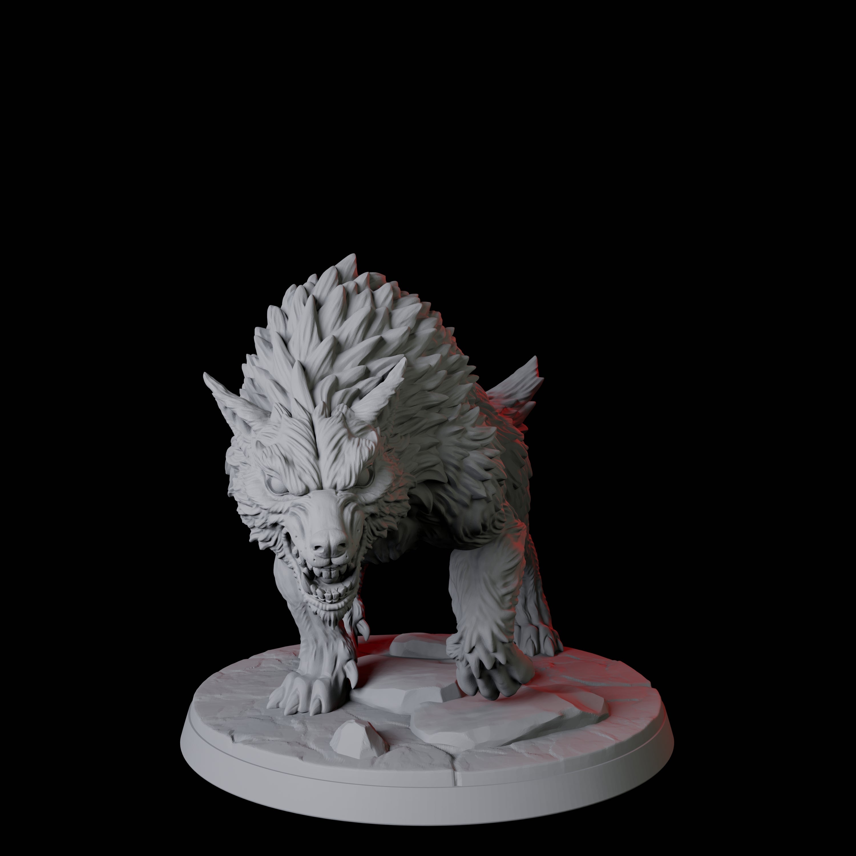 Four Stalking Wolves Miniature for Dungeons and Dragons, Pathfinder or other TTRPGs